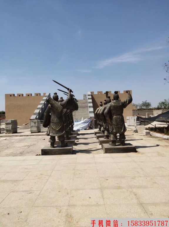 玻璃钢古代战将雕塑,仿铜古代人物雕塑2